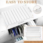 Large Stone Dish Drying Mats for Kitchen Counter, 24" x 16", Quick Dry Collapsible Dish Drying Mat with Anti-Slip Pad, Absorbent Diatomaceous Earth Mats for Dishes Bottles Cups, Match Any Countertop