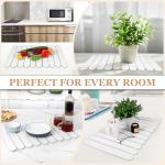 Large Stone Dish Drying Mats for Kitchen Counter, 24" x 16", Quick Dry Collapsible Dish Drying Mat with Anti-Slip Pad, Absorbent Diatomaceous Earth Mats for Dishes Bottles Cups, Match Any Countertop