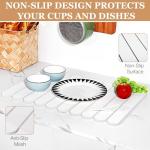 Large Stone Dish Drying Mats for Kitchen Counter, 24" x 16", Quick Dry Collapsible Dish Drying Mat with Anti-Slip Pad, Absorbent Diatomaceous Earth Mats for Dishes Bottles Cups, Match Any Countertop