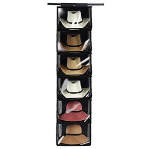 TreeHouse London Cowboy Hat Rack Storage with Dust Cover - XL 6 Shelf Hanging Hat Organizer for Men and Womens Closets - Hanging Closet Cowboy Cap Hat Holder for Wide Brimmed Hats & Clothes