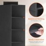 Lifewit 10 Compartments Hat Organizer for Baseball Caps, 1 Pack Hat Rack Hanging Storage organizer, Non-Woven Fabric Display Shelf Holds Up to 40 Hats, Cap Holder Hanger for Closet, Bedroom, Black