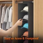 Lifewit 10 Compartments Hat Organizer for Baseball Caps, 1 Pack Hat Rack Hanging Storage organizer, Non-Woven Fabric Display Shelf Holds Up to 40 Hats, Cap Holder Hanger for Closet, Bedroom, Black