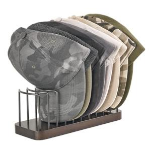 Mkono Hat Organizer for Baseball Caps, Set of 1 Hat Holder for 10 Baseball Caps, Tabletop Hat Rack Stand Hat Storage Display Baseball Cap Organizer for Desk Closet Shelf Dresser