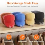 Lifewit 3 Pack Hat Organizer for Baseball Caps, Hat Storage Rack for 21 Ball Caps, Hat Stand Shelf for Trucker Hat and Golf Cap in Closet, Bedroom, Dresser, Clear