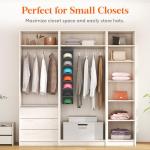 Lifewit 7 Compartments Hat Organizer for Baseball Caps, 1 Pack Hat Rack Hanging Storage Organizer, Non-Woven Fabric Display Shelf Holds Up to 40 Hats, Cap Holder Hanger for Closet, Bedroom, Grey