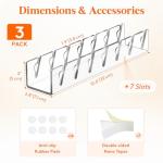 Lifewit 3 Pack Hat Organizer for Baseball Caps, Hat Storage Rack for 21 Ball Caps, Hat Stand Shelf for Trucker Hat and Golf Cap in Closet, Bedroom, Dresser, Clear