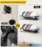 KIMBORA Metal Hat Rack for Wall, Organizer Holds 22 Baseball Caps, Wall Mounted Storage Shelves Fits All Caps, 2 Packs Holder Display, Black