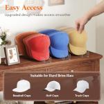 Lifewit 3 Pack Hat Organizer for Baseball Caps, Hat Storage Rack for 21 Ball Caps, Hat Stand Shelf for Trucker Hat and Golf Cap in Closet, Bedroom, Dresser, Clear