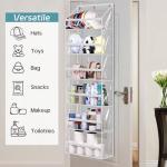 AOODA Clear Over The Door Hat Racks for Baseball Caps, Large Holds up to 72 Caps Hat Storage Organizer for Closet Wall, Deep Pockets Hanging Snapback Holder Shelves with 3 Hooks, White