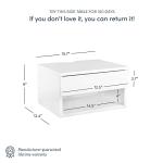 Nathan James Wall Mounted Floating Bedroom Nightstand with Storage Drawer and Modern Open Shelf Cubby, White