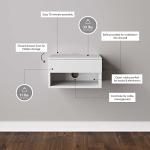 Nathan James Wall Mounted Floating Bedroom Nightstand with Storage Drawer and Modern Open Shelf Cubby, White