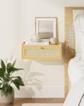AEPOALUA Floating Nightstand,Wall Mounted Night Stand with Drawer,Small Floating Shelves,Floating Wood Bedside Table for Bedroom、Living Room、Bathroom