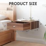 LOFTEY Floating Nightstand with Drawer, Floating Bedside Table, Wall Mounted Nightstand, Floating Shelf with Drawer,Floating Drawer for Bedroom, Walnut 15.5"x12"x6"