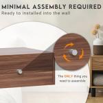 LOFTEY Floating Nightstand with Drawer, Floating Bedside Table, Wall Mounted Nightstand, Floating Shelf with Drawer,Floating Drawer for Bedroom, Walnut 15.5"x12"x6"