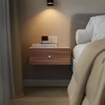 LOFTEY Floating Nightstand with Drawer, Floating Bedside Table, Wall Mounted Nightstand, Floating Shelf with Drawer,Floating Drawer for Bedroom, Walnut 15.5"x12"x6"