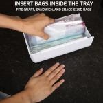 ELYPRO Dispenser for Ziplock Bags size Quart, Sandwich, and Snack Bags | Under-Cabinet or Shelf Mount | Easy Front-Access Bag Dispensing | Kitchen Organization and Storage Solution