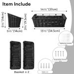 GRANNY SAYS Wicker Hanging Basket, 2 Pack Wall Basket for Kitchen, Fruit and Vegetable Storage Cabinet, Pantry Storage Spice Organization for Cabinet, Adhesive Shelf for Bathroom, Black