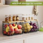 GGIU Wire Fruit Basket for Kitchen Storage: Hanging and Counter Basket for Vegetable Produce - Potato and Onion Storage for Pantry 3 Pack