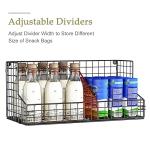 3 Tier Large Snack Organizer for Pantry Organization with Remove Divider Stackable Wall Mount Candy Chip Display Office Snack Bar Rack Storage Bin Caddy Holder Dispenser Countertop