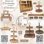 Felt Creative Home Goods Rustic Wood Two Tiered Tray Rectangle 2 Tier Serving Tray for Coffee Bar, Kitchen Counter, Dining Room Table, Cupcake Stand, Holiday and Farmhouse Decor (Rustic Brown)