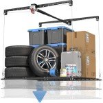 KOKORACKER Overhead Garage Storage Rack, 4x4 Ft Ceiling Storage Lift，Adjustable Heavy-Duty Mounted Garage Storage Organization System, 250lbs Capacity