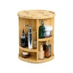 360° Bamboo Makeup Organizer with Adjustable Sections