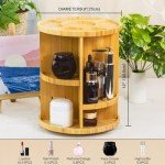 360° Bamboo Makeup Organizer with Adjustable Sections