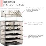 Clear Makeup Organizer with Spacious Drawers - Black