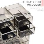 Clear Makeup Organizer with Spacious Drawers - Black