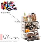 Clear Makeup Organizer with Spacious Drawers - Black