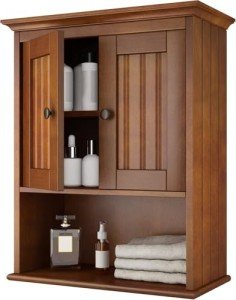 Rustic Wood Wall Cabinet with Adjustable Shelf