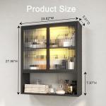 Wall-Mounted Bathroom Cabinet with LED Glass Doors