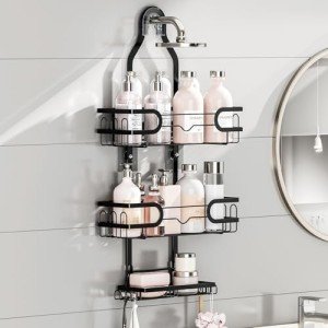3-Tier Rustproof Shower Caddy with Hooks