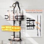 3-Tier Rustproof Shower Caddy with Hooks