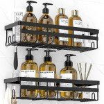 2 Pack Adhesive Shower Caddies - No Drill Storage