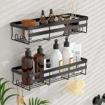 2 Pack Adhesive Shower Caddies - No Drill Storage