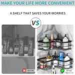 Yazoni Wall-Mounted Shower Caddy with Hooks (2-Pack)