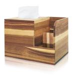 Acacia Wood Tissue Box Cover and Organizer