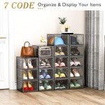Sturdy Stackable Clear Shoe Storage Organizer 6 Pack