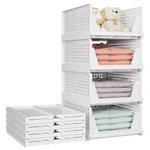 5-Pack Stackable Storage Baskets for Home Organization