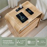 25" Tall Modern Nightstand with Charging Station