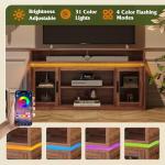 WLIVE 58" Farmhouse TV Stand with LED Lights