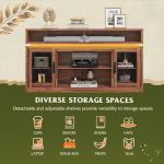 WLIVE 58" Farmhouse TV Stand with LED Lights