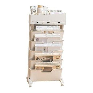 6-Tier Rolling Cart with Drawers and Wheels