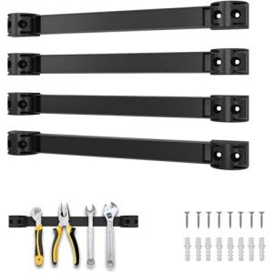 SDLDEER 12" Magnetic Tool Holder, 4 Packs Magnetic Storage Strips Magnet Bar PVC Coated for Garage Tool Organizer Mounted Hanging Strip,Heavy Duty of Holder Easy to Install