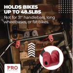 PRO BIKE TOOL Bike Wall Mount - Horizontal Indoor Bike Rack for 1 Bicycle - Bike Rack for Garage - Safe and Secure Bike Hook for Road, Mountain or Hybrid Bikes - Bike Hanger, Bicycle Storage