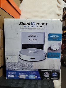 Shark IQ Robot Vacuum with Bagless Self-Empty 60 Day Capacity Base, Multi-Surface Cleaning, Powerful Suction, Pet Hair Pickup, for Carpets & Hardfloors, Home Mapping, White, RV2302AE