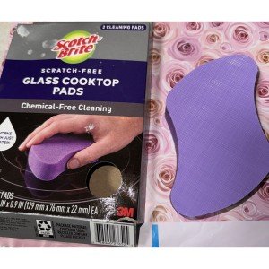 Scotch-Brite Scratch-Free Glass Cooktop Pads, Chemical-Free Cleaning, 2 Cleaning Pads