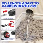 Holikme 30 Feet Dryer Vent Cleaner Kit, Flexible Lint Brush with Drill Attachment, Fireplace Chimney Brushes Extends Up to 30 Feet for Easy Cleaning, Use with or Without a Power Drill