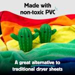 Kikkerland Set of Two Reusable Dyer Buddies for Laundry – Fabric Softener Dryer Balls – Control Static, Remove Wrinkles, Dry Clothes Faster, Cactus